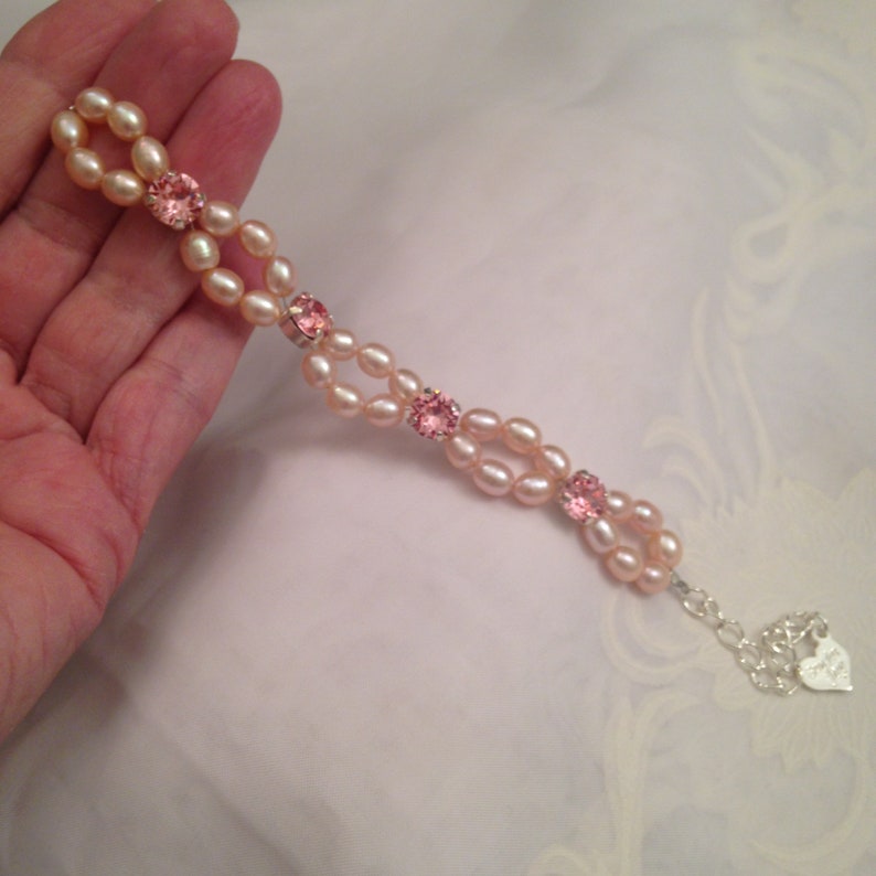 Dainty All Pink Woven Bracelet Premium Crystal Pink 8mm Etsy