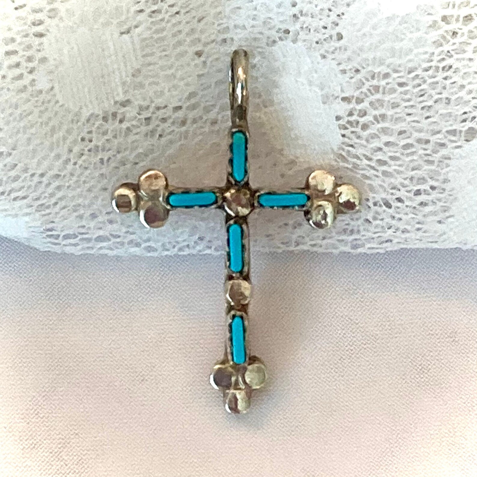 Reversible Faux Turquoise & Coral Cross Pendant Enamel Inlays Etsy
