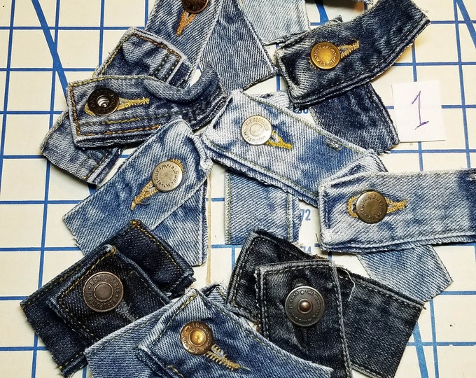 10 Sets of Reclaimed Jeans Waist Band Button and Buttonhole Closures ...