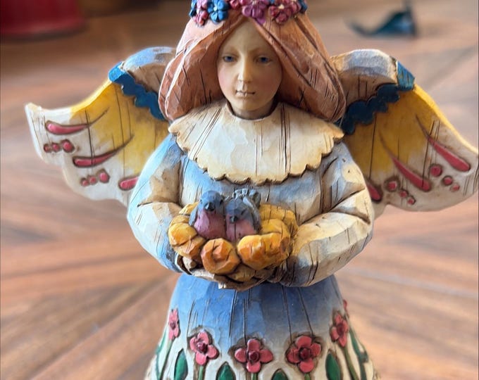 Jim Shore Heartwood Creek 2003 Angel of Love Figurine Colorful Folk Art