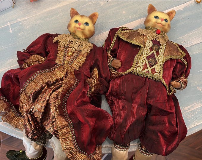 Renaissance King and Queen Cat Dolls
