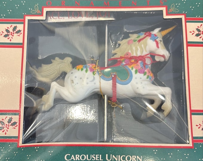 Enesco Carousel Unicorn Ornament 1988 Treasury of Christmas Collectible