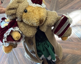 Vintage Christmas Bear with Clothing and Presents