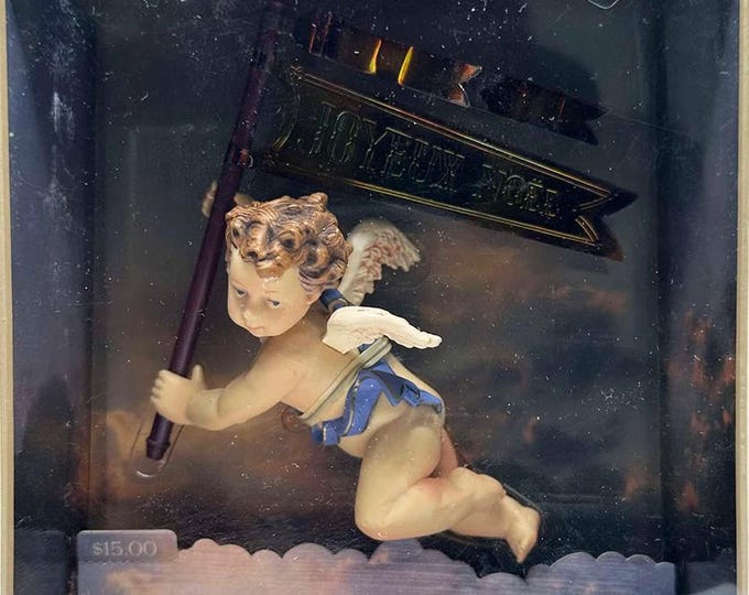 Baroque Angel Figurine 1982 Joyeux Noel Christmas Collectible