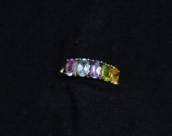 Sterling Mother's Ring Pastel Stones Size .5