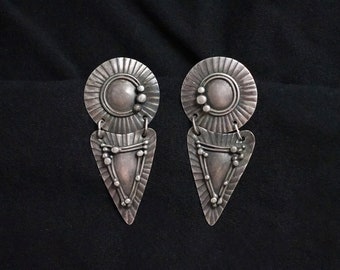 Sterling Modernist Carrie Groves Dangle Earrings