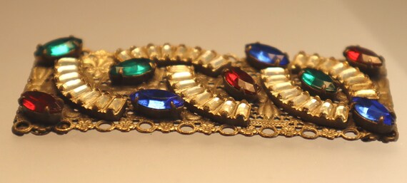 Art Deco Mirror Rhinestone Brooch Vintage Vauxhall Pin View 2