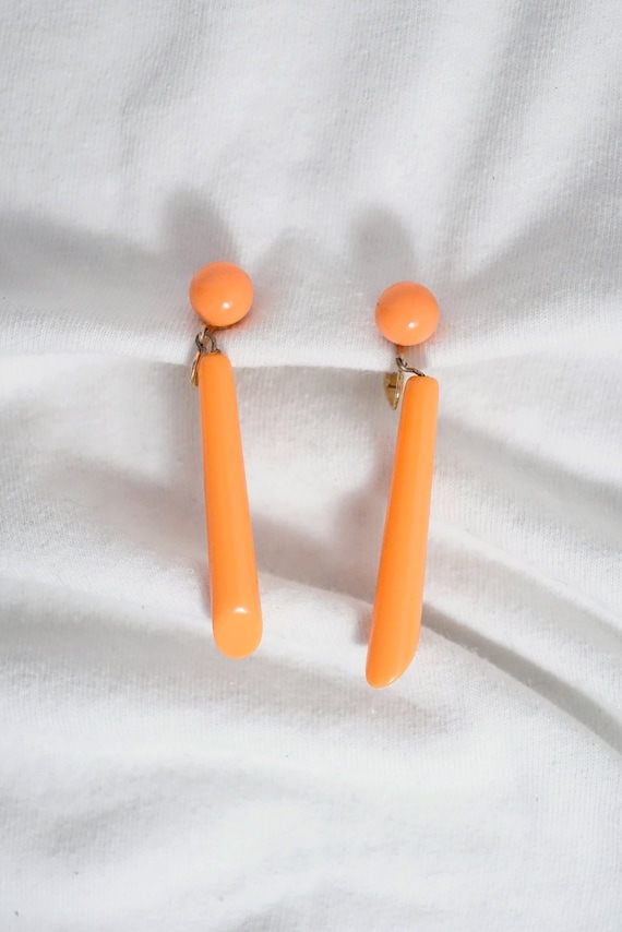 Earrings orange plastic Gem