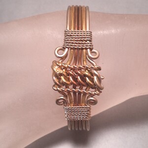 Vintage Mixed Metals Cuff Bracelet Copper Brass Silver
