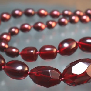 Vintage Cherry Faceted Glass Necklace image 4