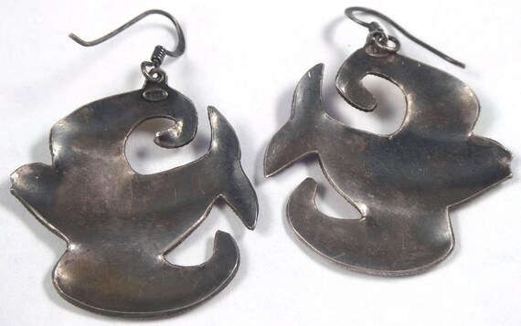 Vintage Sterling Enamel Bird Earrings Vintage S925 - image 3