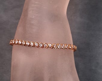 Bracciale tennis vintage con strass