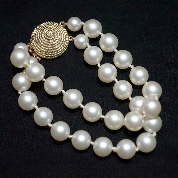 Vintage Marvella Two Strand Pearl Bracelet