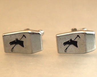 Mid Century Horse Cufflinks Equestrian Hickok Horse Cuff Links