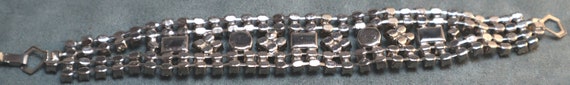 Vintage Wide Rhinestone Bracelet 5 Rows - image 4