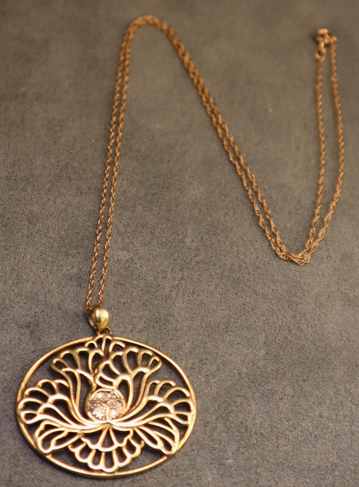 Collier Pendentif Argent Sterling Avec Fermoir Doré Poinçonné - Longueur 40 Cm - Occasion