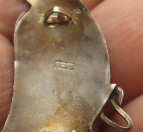 Vintage Sterling Bird Brooch Beaded Outline Pin - image 4