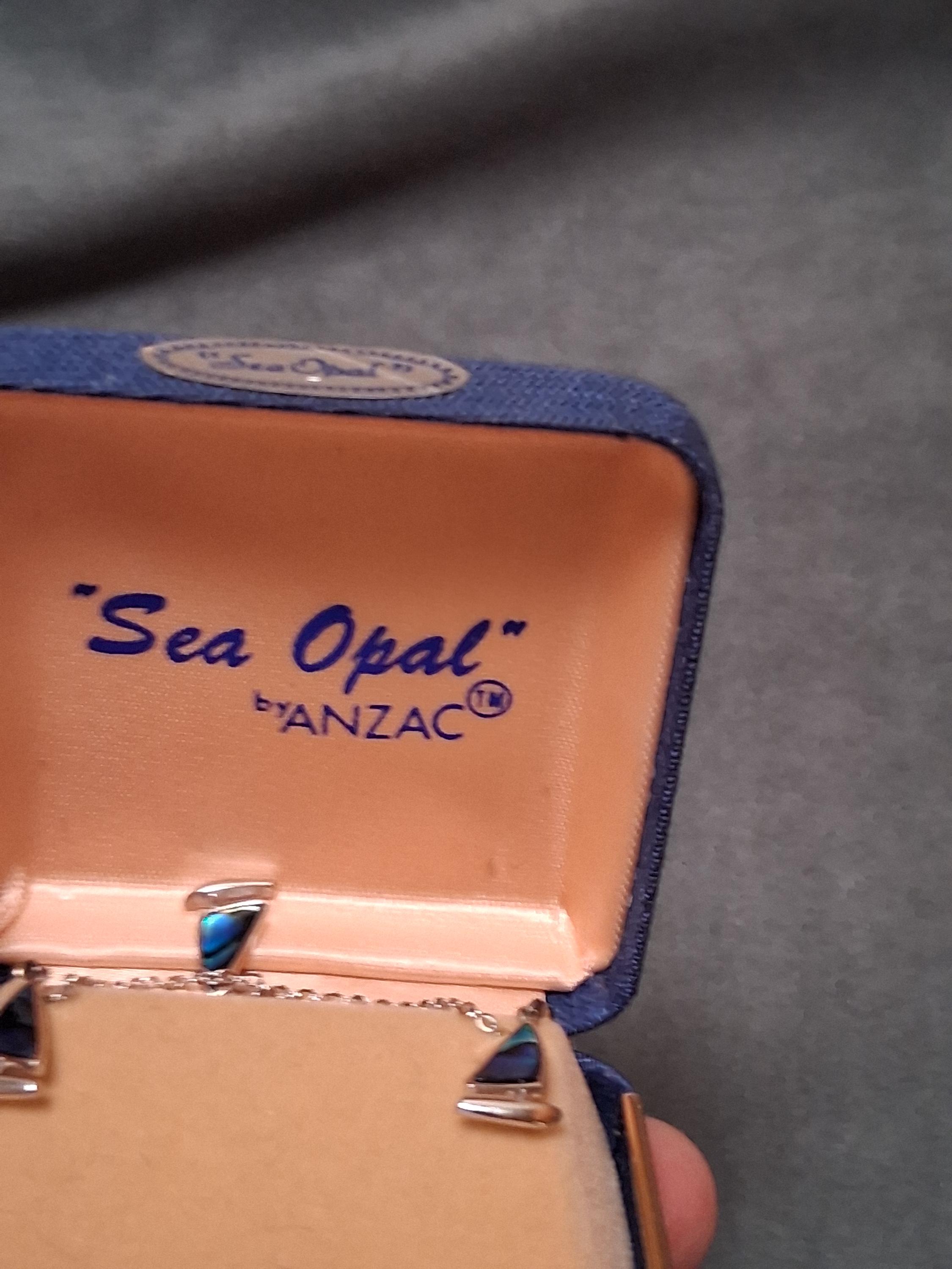 Vintage Sea Opal Sailboat Set Necklace Earrings Anzac Boxed - Etsy