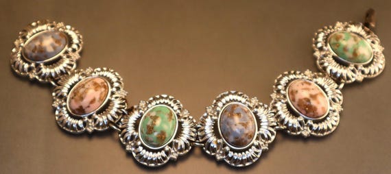 Sarah Coventry Pastel Marble Stone Bracelet