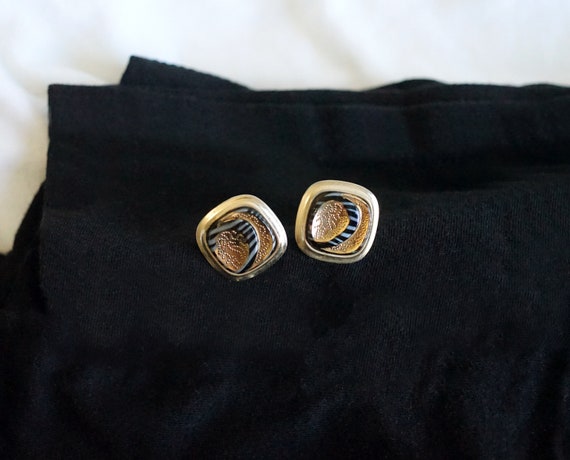 Art Glass Cuff Links Vintage Mid Century Cufflinks - image 2