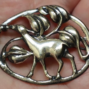 Sterling Mid-Century Deer Brooch