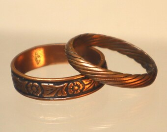 Vintage Wheeler Copper Wheeler Band Rings