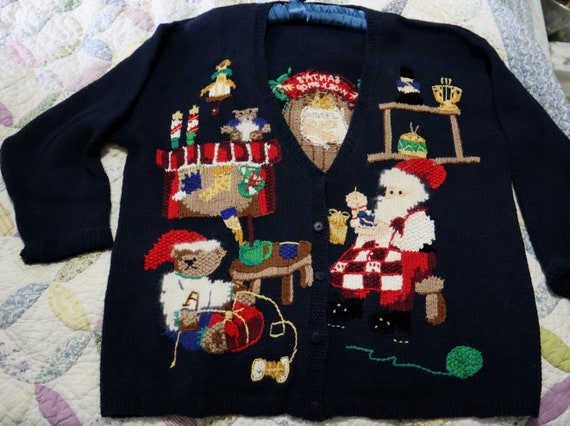 Lauren Hansen Christmas Sweater Santas 