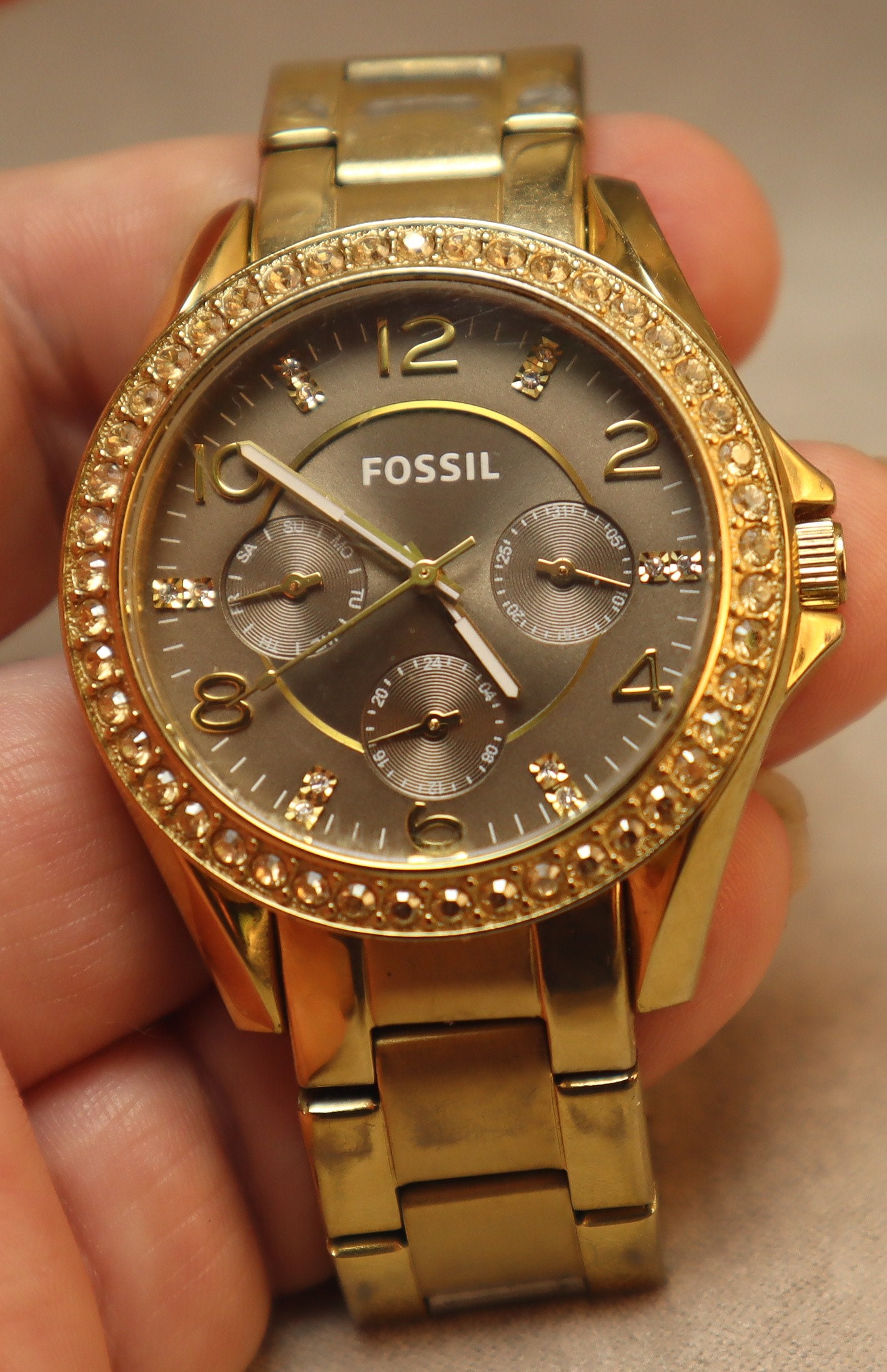Reloj Fossil para hombre 251409 con esfera de bronce Etsy Espana