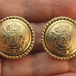 Vintage Lion Crest Ellen D Heraldic Shield Earrings