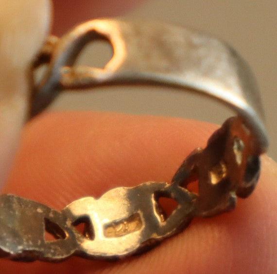 Sterling Carved Rose Band Ring Size 6.5 Vintage S… - image 5