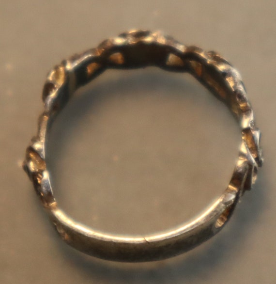 Sterling Carved Rose Band Ring Size 6.5 Vintage S… - image 4