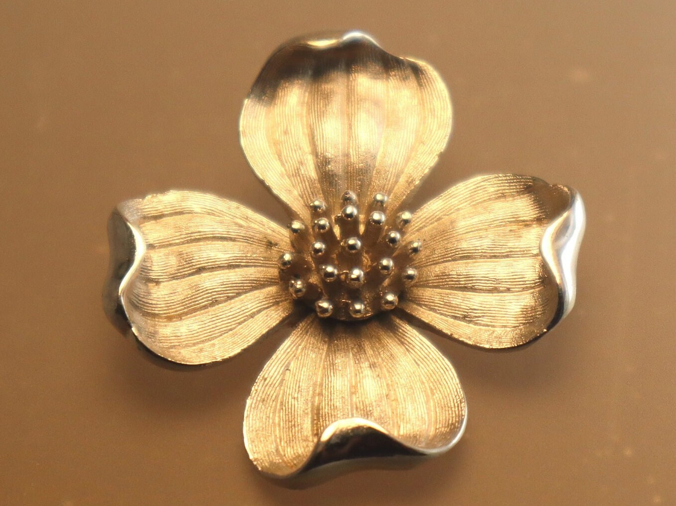 Vintage Trifari Brooch Dogwood Flower Brushed Silvertone - Etsy