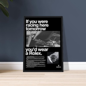Vintage Inspired Rolex Poster | Luxury Yatch Racing Poster | Vintage Wall Art | Gift for Men | Watch Poster