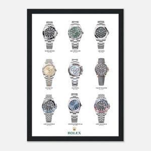 Vintage Rolex Watch Poster with Wooden Frame | Wall Art for Watch Collectors | Luxury Decor | Gift for Men | Classic Timepiece Print