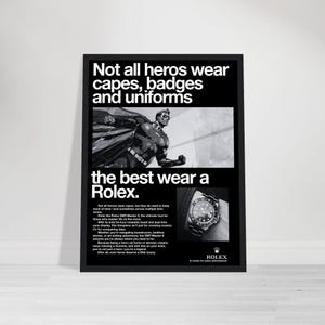 Gerahmtes Vintage Uhren Poster -Rolex-inspirierter Kunstdruck | Geschenk zum Vatertag für Ihn | Retro Wand Dekor für Uhren Enthusiasten