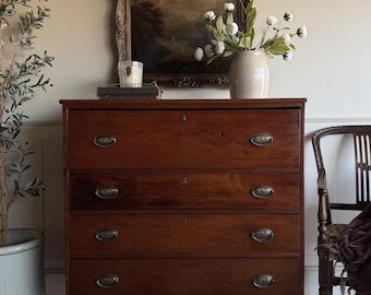Antique 1830s American Sheraton or Federal Chest of Drawers | 19th Century Bedroom Storage