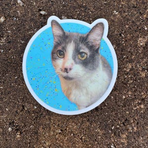 3" gestanste smoking Cat Universe-sticker
