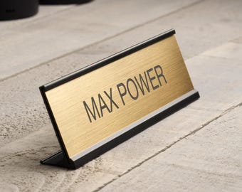 Professional Name plates - Desk Plate, Personalized, Office, Engraved, Gold, Gift Nameplate
