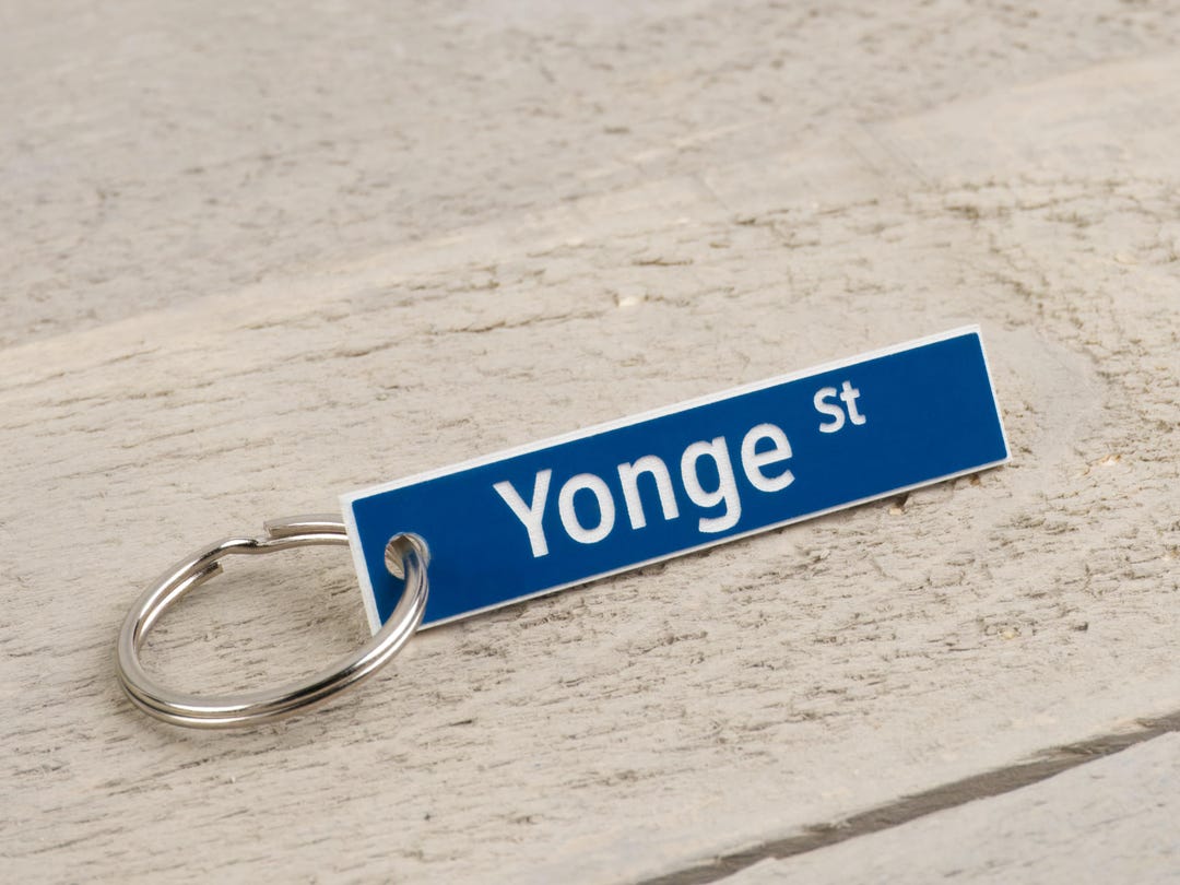 Custom Street Keychains Personalized Toronto Street Sign Keychains - Acrylic, Split Ring, Gift ...