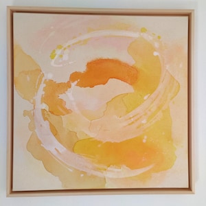 Hand Painted Acrylic Painting - Modern Wall Art in Warm Colors - Abstract Art for Living Room - Unique Christmas Gift