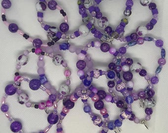 Set of 10- BTS inspired Whale charm beaded bracelets