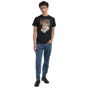 Camiseta con meme de gato "Amo los esteroides" / Divertida camiseta gráfica para amantes de los gatos y dueños de mascotas / Idea de regalo humorística / Camiseta desquiciada y vergonzosa imagen 8