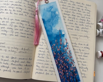 Hand painting Cherry Blossom Bookmark 2&quot;x8&quot;