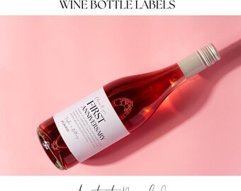 Marriage Milestone Wine Bottle Labels | Wedding Gift | Modern Milestone Wine Labels | Instant Download