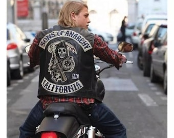 Premium Leather Vest, SAMCRO Biker Vest, California Reaper MC Jacket, Motorcycle Club Vest, Handmade Genuine Leather Cut