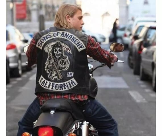 SAMCRO Biker Vest: Handmade Genuine Leather Motorcycle Club Cut - Etsy