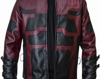 Charlie Cox Daredevil Leather Jacket: Maroon Costume for Men