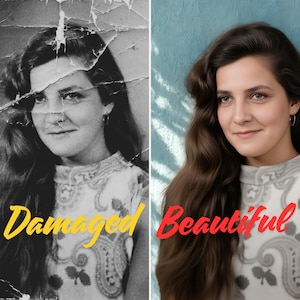 Custom Old Photo Restoration, Colorize Black & White Photo, Fix Damaged Pictures, Personalized Family Gift, Digital File Delivery