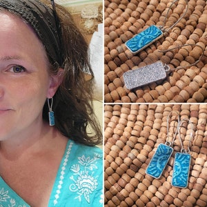 Dangle- &quot;Alessa&quot; Sunburst rectangle earrings