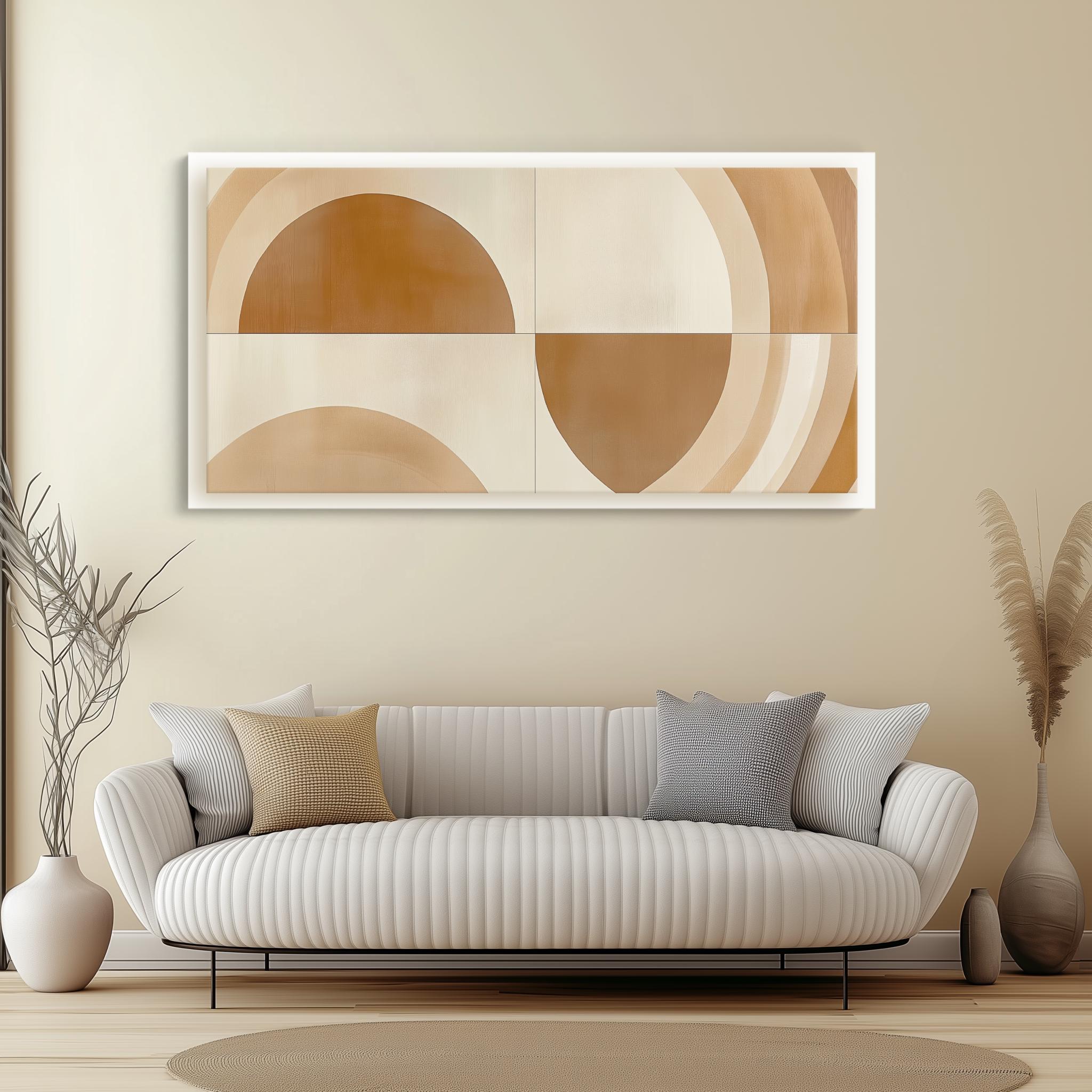 Neutral Circle Neutral Circle Abstract Art, Beige and Tan Circles, Layered Edges for ...